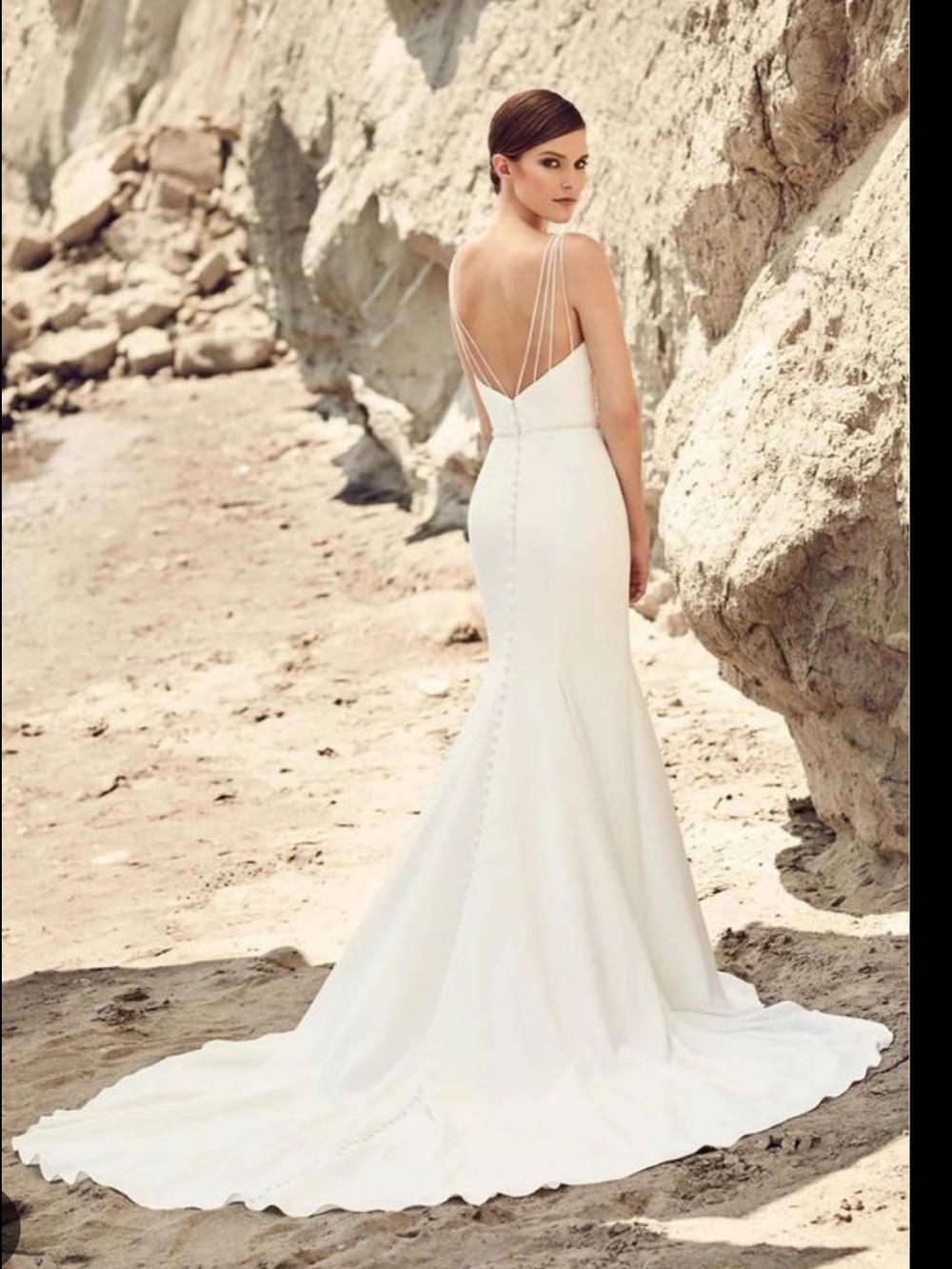 Mikaella Bridal Ivory Column gown style 2107